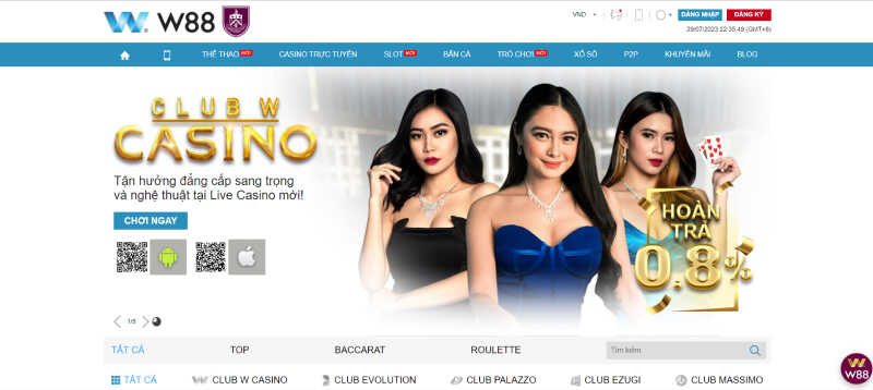 Club w88 chơi baccarat siêu cuốn